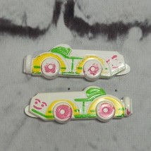 Vtg Plastic Goody Barrettes Racecars set of 2 Snap Tight  - £7.77 GBP