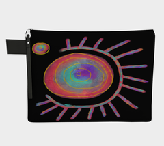 Colorful Abstract Sun Painting on Canvas Wristlet Clutch Purse Cosmetics Bag - £36.53 GBP