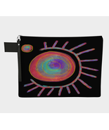 Colorful Abstract Sun Painting on Canvas Wristlet Clutch Purse Cosmetics... - £35.39 GBP