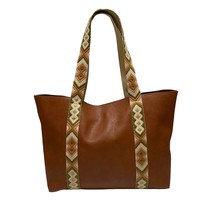 Sonoma Tote Purse Shoulder Bag Faux Leather Western Aztec EUC 976A - £29.88 GBP