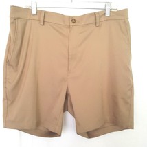 Roundtree and Yorke Performance Shorts Mens 38 in Beige Golf Flat Front Walking - £13.48 GBP