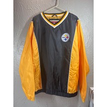 NFL Pittsburgh Steelers Pull Over Jacket Yellow Black Colorblock V Neck ... - $43.95