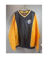 NFL Pittsburgh Steelers Pull Over Jacket Yellow Black Colorblock V Neck ... - $820.07 MXN