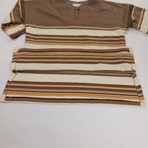 Vintage by Bogart of Texas Women's Beige/Brown Stripes Pullover Blouse Chest 42" image 8