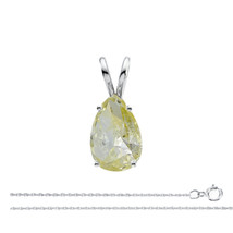 Pear Diamond Pendant 14k White Gold (1.11 Ct Natural Yellow SI1 Clarity) GIA - £3,914.10 GBP