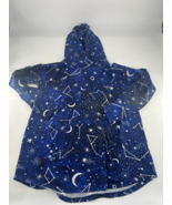 Lularoe Hacci Amber Hoodie Womens Large Blue White Starry Moon Pullover ... - $19.51 CAD