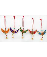 Rastogi Handicrafts Star Bell and Half Moon Hanging Set of 5 Home Christ... - £10.21 GBP