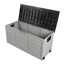 All Weather UV Pool Deck Box Storage Shed Bin Backyard Patio Outdoor w/ ... - £63.32 GBP