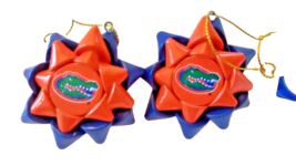 Ncaa Florida Gators Gift Bows Blue &amp; Orange Christmas Ornaments Set Of 2 New - £11.39 GBP