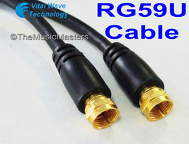 Black 9 ft RG59U Coaxial Digital Video Cable HD TV Satellite Antenna Wire VWLTW - £5.86 GBP