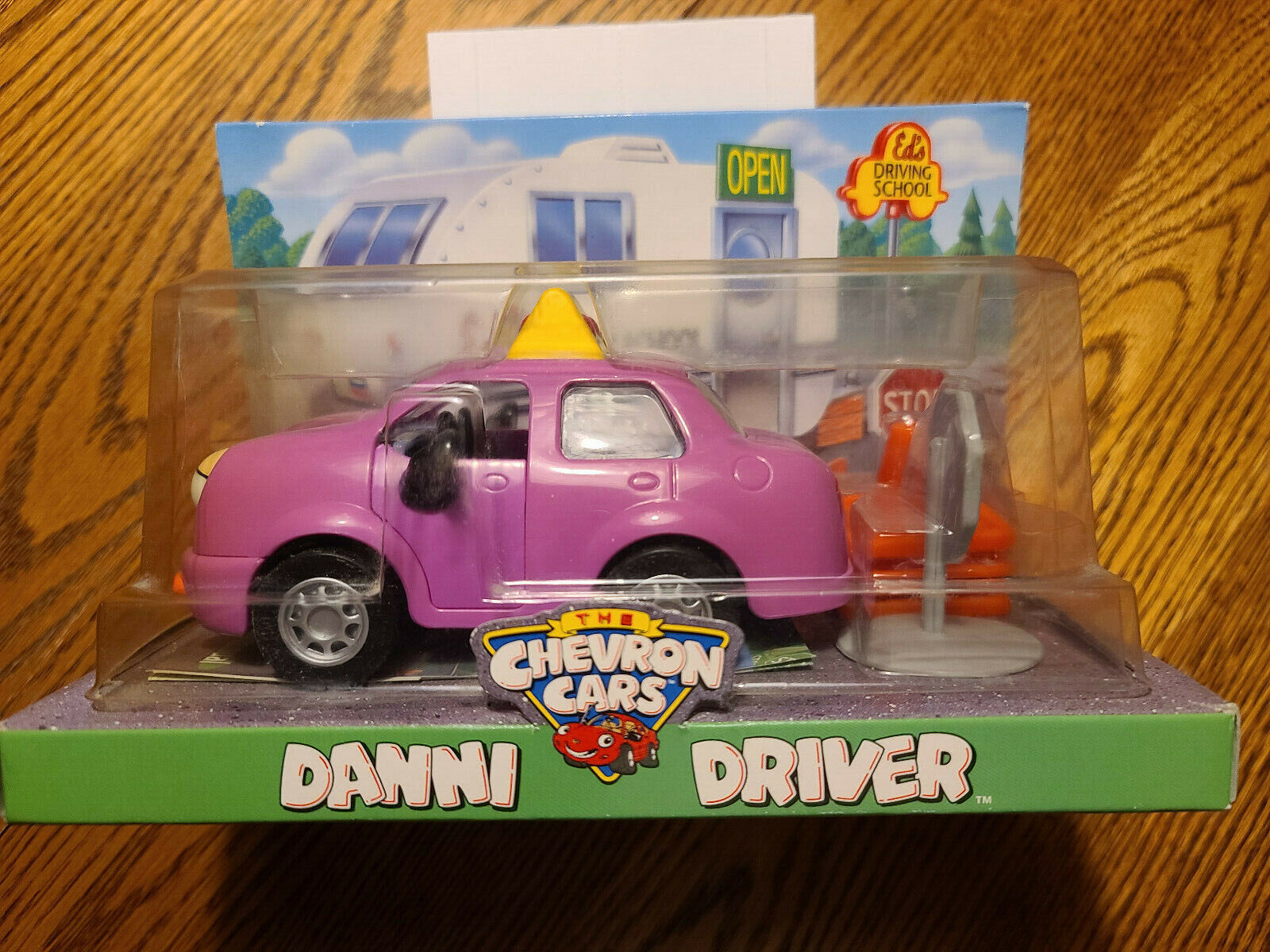 Chevron Car DANNI DRIVER Vintage 1998 Toy Car Collectible Student Pink - $5.49