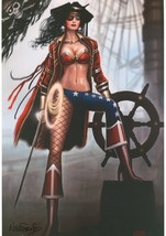 Nathan Szerdy SIGNED DC Comics Super Hero Art Print ~ Pirate Wonder Woman - £20.33 GBP