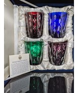 Faberge Bubble Crystal Colored Old Fashion Glasses NIB - $1,150.00