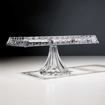 Premium Crystal Glass Divided Pedestal Serving Tray, Rectangular Multi-S... - $129.00