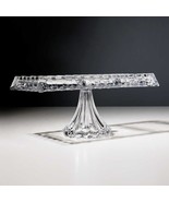 Premium Crystal Glass Divided Pedestal Serving Tray, Rectangular Multi-S... - $2,384.52 MXN