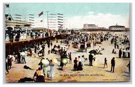 Beach and New Ocean Pier Wildwood New Jersey NJ DB Postcard W11 - £3.87 GBP