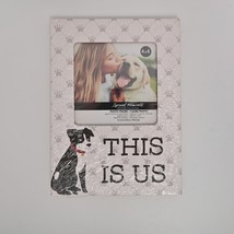 Puppy Photo Wood Frame For 4x4&quot; Image with Paw Prints Says, &quot;This Is Us&quot; - White - £8.29 GBP