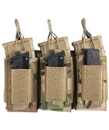MOLLE Triple Open Top 5.56 &amp; Pistol Magazine Pouch Tactical Mag Carrier - £13.31 GBP