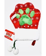NEW, ADORABLE KONG GREEN WITH RED &amp; WHITE PAW SHAPED  STOCKING FOR DOGS - $628.24 MXN