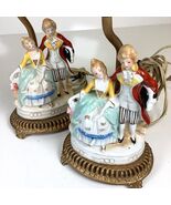 Vtg Courting Couple Figural Porcelain Lamps Boudoir Desk Victorian Set of 2 - $608.75 MXN