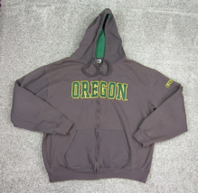 Oregon Ducks Hoodie Men XXL Gray Zip Up Sweatshirt Spellout Stadium Athletics - £23.56 GBP