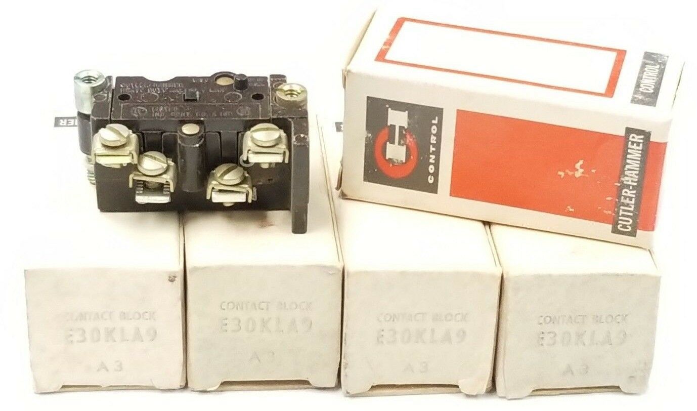 LOT OF 5 NIB EATON CUTLER-HAMMER E30KLA9 CONTACT BLOCKS SER. A3 - $60.00