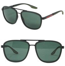 PRADA 50X Linea Rossa Sport Black Military Green Sunglasses Rubber Pilot PS50XS - £222.02 GBP
