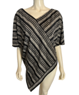 Two by Vince Camuto Women&#39;s Striped Poncho Black/Gray S/M - $15.77 CAD