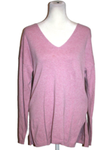 LOLE Pink Recycled Cotton V-neck Sweater Women&#39;s Size Small S - £14.15 GBP