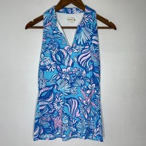 Lilly Pulitzer Luxletic Sleeveless Polo Top Pastel Floral Lakelyn Preppy... - $49.00