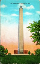 Floyd Monument Sioux City Iowa IA Linen Postcard - £3.08 GBP