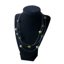 QVC La Radiant Simulated Pearl Illusion Necklace Green 19&quot; NWT Sold Out Online - £10.43 GBP