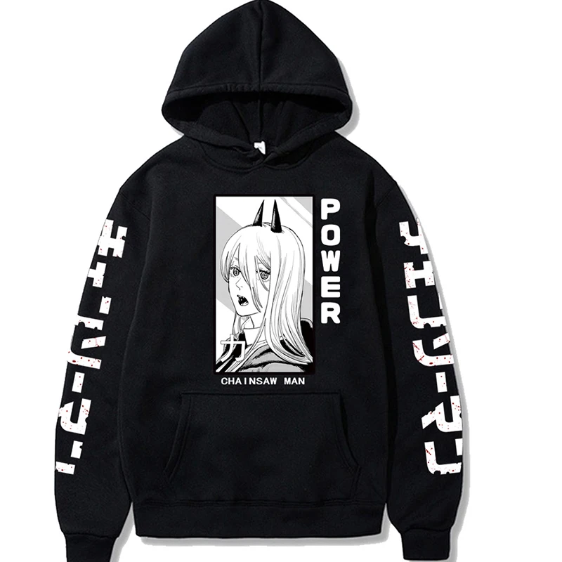 Japanese  Graphic Chainsaw Man Power Manga Men&#39;s Hoodie  Hoodies Unisex Streetwe - £69.86 GBP