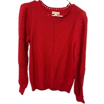 ❤️ Knox Rose Red Open Knit Sweater – Women’s M Boho Cottagecore Fall - $26.59