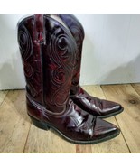 ACME Vintage Western Boots Mens Size 10.5D Burgundy Oxblood Red Leather ... - £59.75 GBP