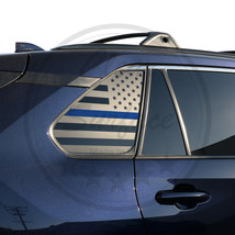 Fits 2019-2022 Toyota Rav4 Quarter Window American Flag Decal Sticker Blue Line - $26.99