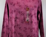 L) Faded Glory Woman Stretch Printed Henley Cozy Malve 14W/16W - $7.91