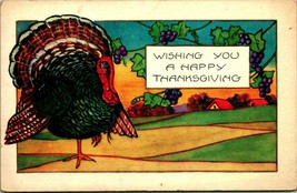 Turkey Wishing You A Happy Thanksgiving Unused UNP Whitney Made Postcard - £5.49 GBP