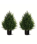 Artificial Topiary Ball 2 Tree Tall 2ft Indoor Outdoor Potted Plants Hom... - $95.13 CAD