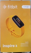 FITBIT INSPIRE 3 Health Fitness Tracker - Orange Morning Glow Band Open Box - $89.09