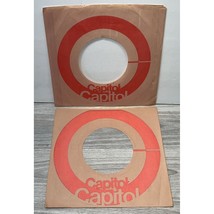 Capitol Records Company Sleeves 45 RPM Vinyl Target Logo Peach Tan Lot of 2 - $10.49