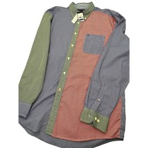 Vintage Tommy Hilfiger Men Shirt 90&#39;s Color Block Y2K Button Up XL New! NWT - £46.90 GBP