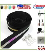 Colorful-Black Nylon Zippers by The Yard with Silver Sliders - Craft Ess... - $38.51 CAD