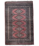 Handmade vintage Uzbek Bukhara rug 3.1&#39; x 5&#39; (97cm x 153cm) 1970s - 1C946 - €357,50 EUR