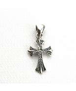 NEW- Small 925 Sterling Silver Cross Pendant -Antique Look- 17mm (0.66&quot;) - £11.21 GBP