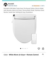 Brondell LE99-RW Swash Electronic Bidet Seat for Round Toilets W Remote - $206.79