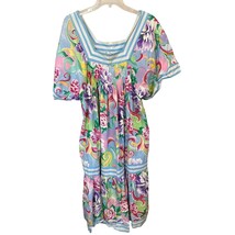 Gump&#39;s Made in USA Vintage Floral Dress Size Large Boho Pleated Bodice - $658.61 MXN