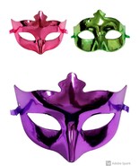 6 colorful Venetian Mardi Gras Masquerade Metallic lot 3 colors Mask - $468.45 MXN