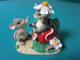 CHARMING TAILS BY FITZ &amp; FLOYD FIGURINE &quot; APPLE OF MY EYE&quot; INSPIRATIONAL... - £35.60 GBP