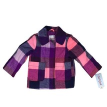 Cat &amp; Jack Brand ~ Girls&#39; Purple Plaid Jacket/Peacoat ~ Size 18 Months - £17.73 GBP